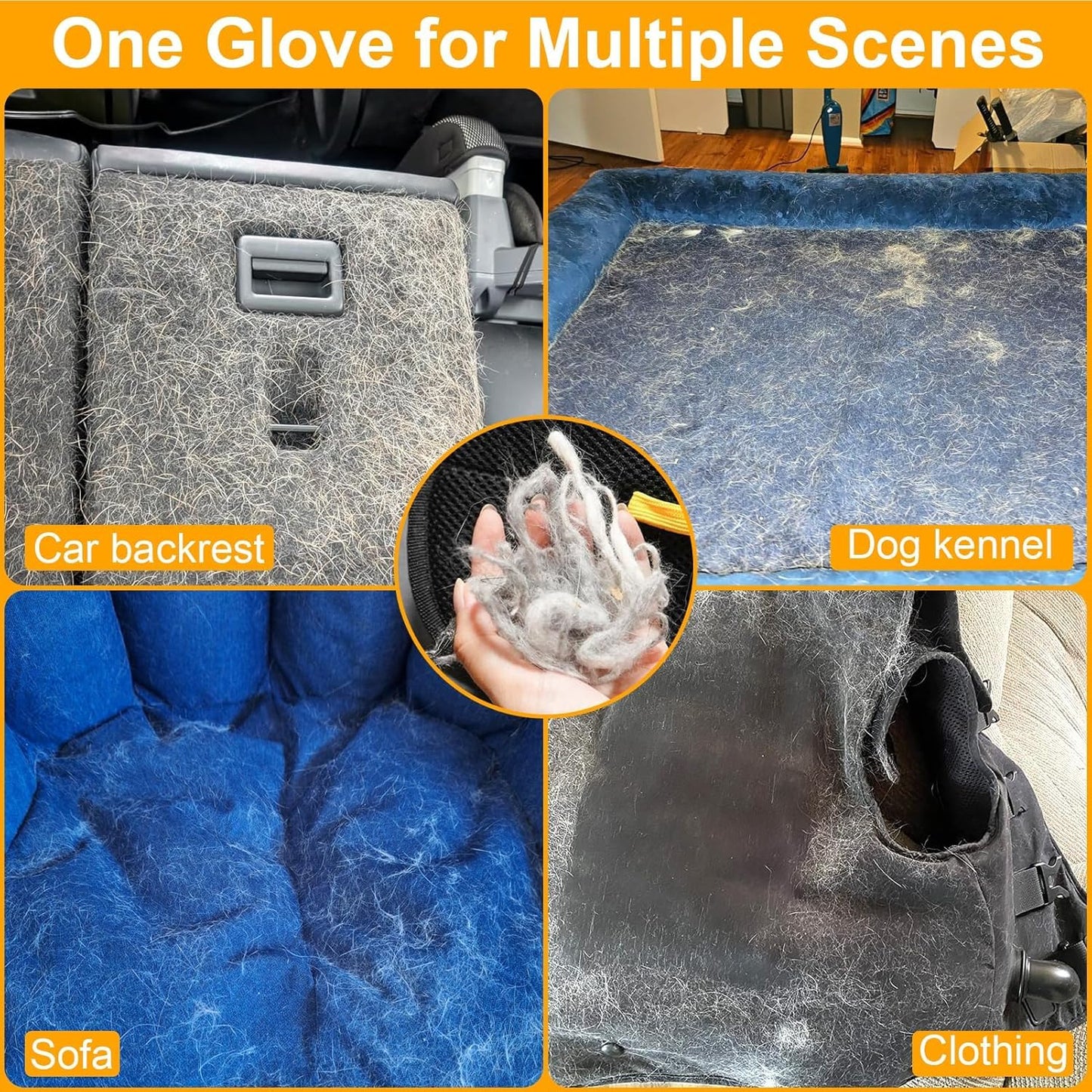 Pet Hair Removal Tool, Electrostatic Pet Hair Remover,Static Removal Gloves for Pet Hair, Dog and Cat Hair Remover Electrostatic Gloves Set for Couch, Clothes, Car, Carpet, Bed, Furniture